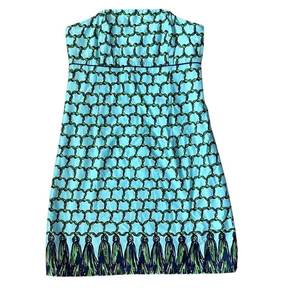 Lilly‎ Pulitzer Bowen Cameo White Macrame Me Print Strapless Dress Size 8 - Picture 4 of 10